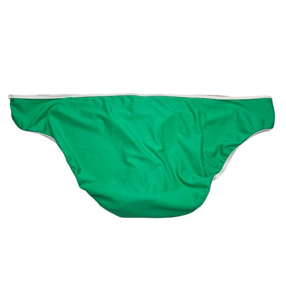 J.Crew Eco Tipped Surf Hipster Bikini Bottoms Green White 3X NEW - Picture 2 of 5